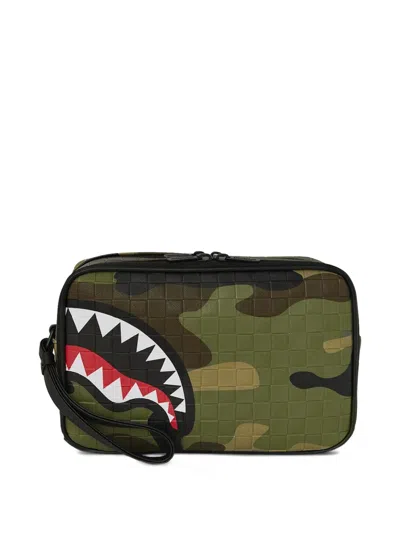 Sprayground Woodland Camouflage Graphic Toiletry Bag In Multi