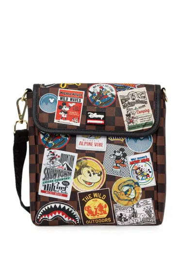 Sprayground X Disney Checkerboard Messenger Bag In Brown