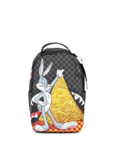 Sprayground X Looney Tunes Carrot Stash Logo-patch Backpack In Grey