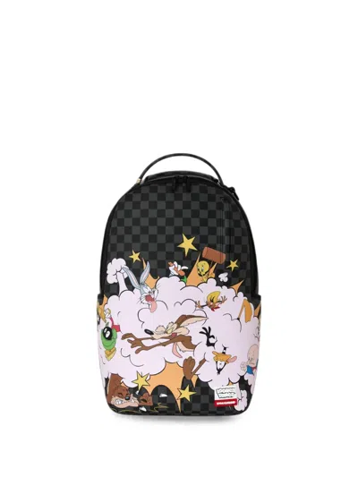 Sprayground Kids' X Looney Tunes Rumble In The Shark Checkered Backpack In Black
