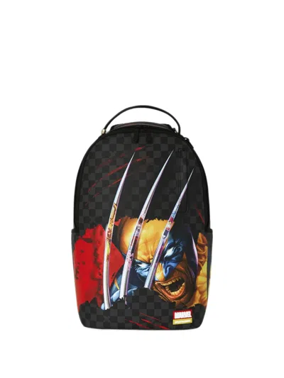 Sprayground X Marvel Wolverine Sharkmouth Tear Up Backpack In Black