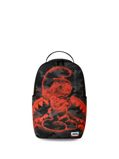Sprayground Kids' X Smurfs Attitude Stencil-print Backpack In Black