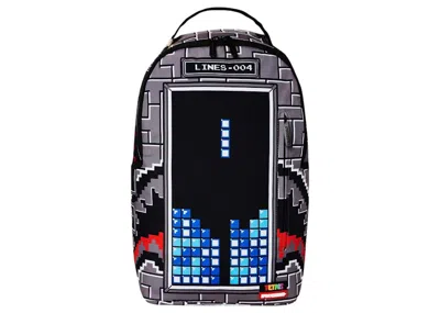 Pre-owned Sprayground X Tetris Shark Stacker (dlxsr) Backpack In Grey
