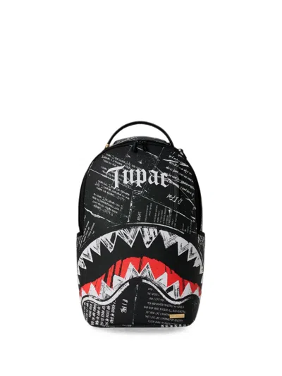Sprayground X Tupac Poetry Shark-print Backpack In Blue