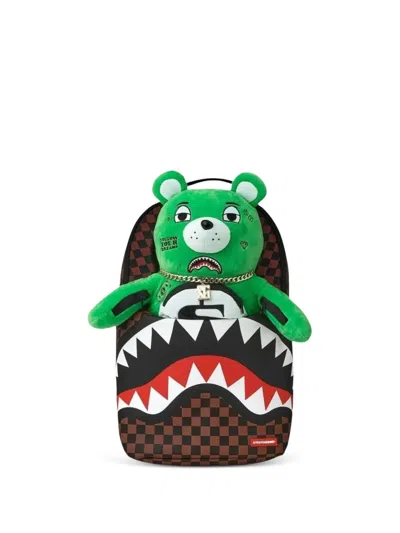 Sprayground Young Money Sharks In Paris Zip-fastening Backpack In Brown