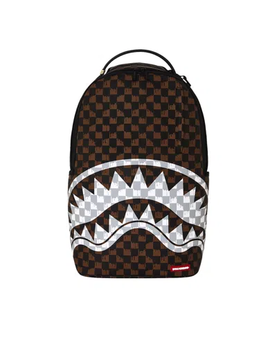 Sprayground Zaino Brown And Cream Drip Check Shark In Pink