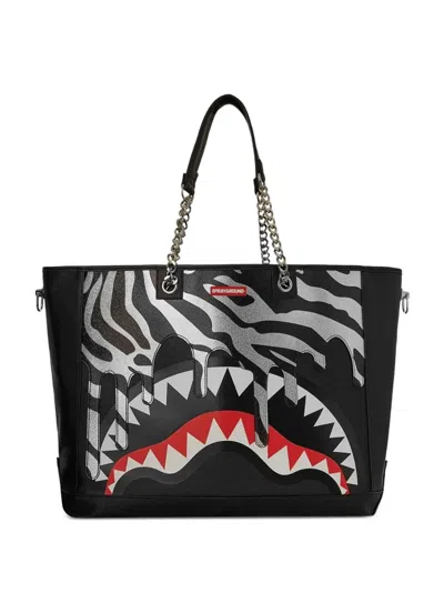 Sprayground Ze Shark Predator Tote Bag In Black