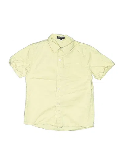 Pre-owned Spring & Gege Kids' Short Sleeve Button Down Shirt In White