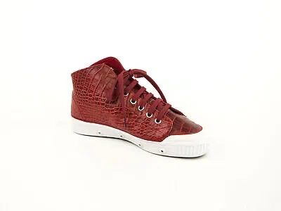 Pre-owned Spring Court Women's Croco Leather B2w Sneakers In Red