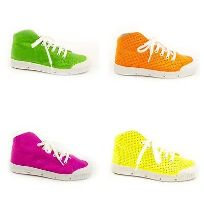 Pre-owned Spring Court Women's Leather B2 Punch Fluo Sneakers In Orange