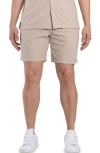 Spring + Mercer Casual Jacquard Terry Shorts In Beige