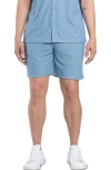 Spring + Mercer Casual Jacquard Terry Shorts In Deep Aqua