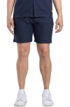 Spring + Mercer Casual Jacquard Terry Shorts In Dusty Ink Blue