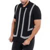 Spring + Mercer Jacquard Polo Sweater In Black/heather Grey