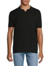 Spring + Mercer Men's Cable Knit Polo In Black