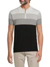 Spring + Mercer Striped Polo Sweater In Black