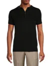 Spring + Mercer Ottoman Accent Short Sleeve Half-zip Sweater In Black