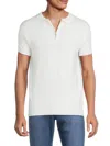 Spring + Mercer Ottoman Accent Short Sleeve Half-zip Sweater In White