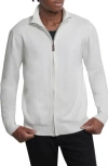 Spring + Mercer Mock Neck Full Zip Sweater In Off White