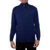 Spring + Mercer Mock Neck Quarter Zip Sweater In Navy