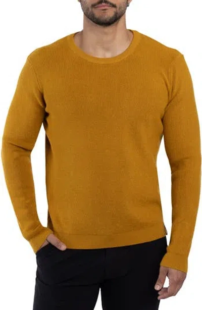 Spring + Mercer Ribbed Crewneck Sweater In Mustard