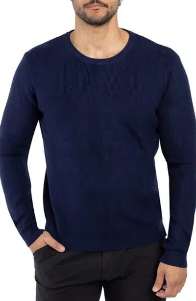 Spring + Mercer Ribbed Crewneck Sweater In Navy