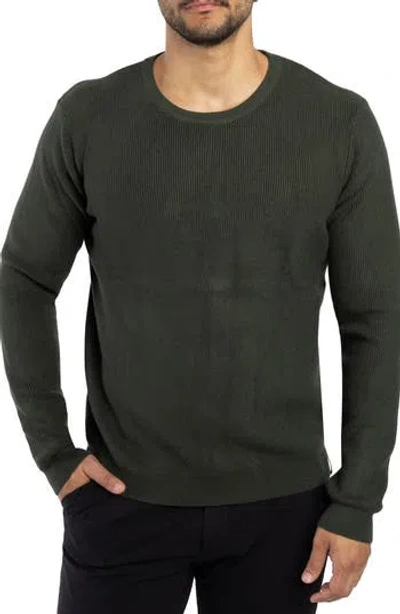 Spring + Mercer Ribbed Crewneck Sweater In Olive