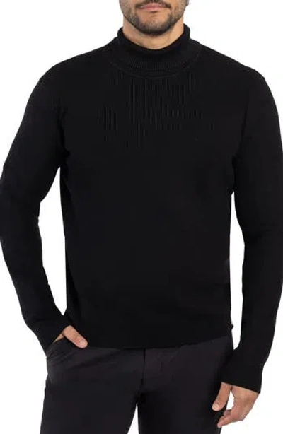 Spring + Mercer Ribbed Turtleneck Sweater In Black