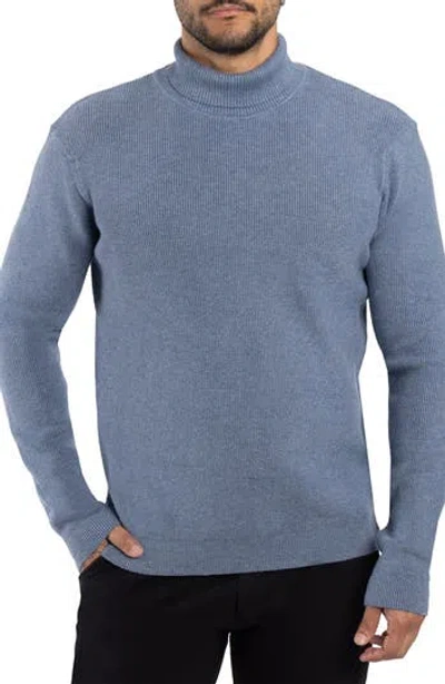 Spring + Mercer Ribbed Turtleneck Sweater In Heather Slate