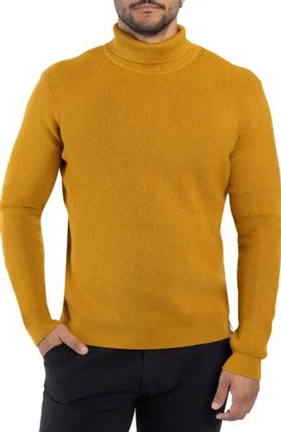 Spring + Mercer Ribbed Turtleneck Sweater In Mustard