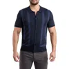 Spring + Mercer Stripe Polo Sweater In Blue