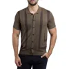 Spring + Mercer Stripe Polo Sweater In Gray
