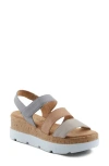 Spring Step Acey Wedge Platform Sandal In Grey Multi