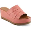 Spring Step Allerton Platform Wedge Slide Sandal In Pink