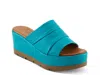 Spring Step Allerton Platform Wedge Slide Sandal In Blue