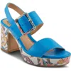 Spring Step Azucar Slingback Sandal In Royal Blue Multi