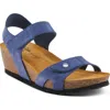Spring Step Babybell Wedge Sandal In Navy Suede