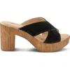 Spring Step Blanchar Platform Sandal In Black Suede