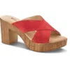 Spring Step Blanchar Platform Sandal In Red Suede