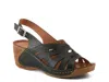 Spring Step Catchy Wedge Sandal In Black