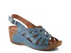 Spring Step Catchy Wedge Sandal In Blue