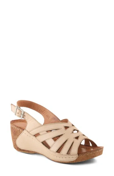 Spring Step Cathy Wedge Sandal In Beige