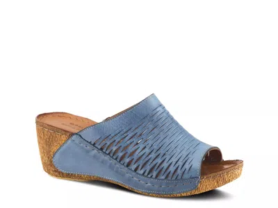 Spring Step Cunacena Wedge Sandal In Blue