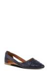Spring Step Delrose Flat In Navy Leather