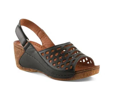 Spring Step Denair Wedge Sandal In Black