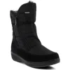 Spring Step Ernestina Waterproof Faux Fur Bootie In Black Fabric