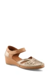 Spring Step Ezlyn Ankle Strap Wedge Pump In Brown