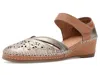Spring Step Ezlyn Ankle Strap Wedge Pump In Gold