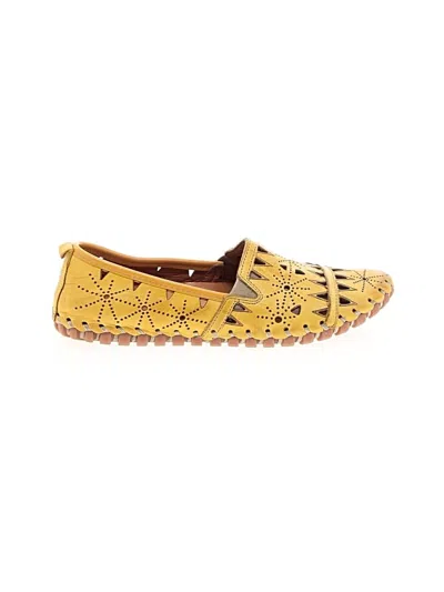 Pre-owned Spring Step Flats In Yellow