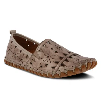 SPRING STEP FUSARO LOAFERS WOMEN'S GRAY LEATHER ROUND TOE SLIP ON SHOES GBO450